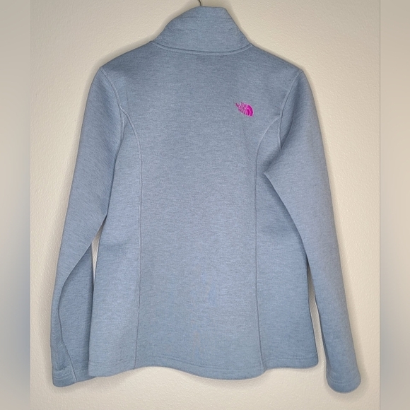 The North Face Jacket Size Large Women’s Asymmetric Zip-Up Grey And Pink - Picture 2 of 6